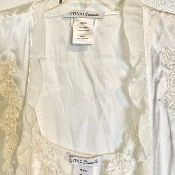 INTIMO DONATELLA Wedding Night Baby Doll Chemise and Robe 2 Piece Set Medium - Picture 13 of 16